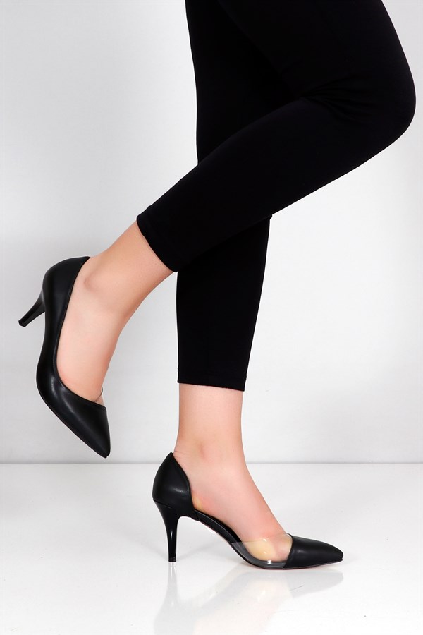 Siyah Topuklu Kadın Stiletto Ayakkabı 74