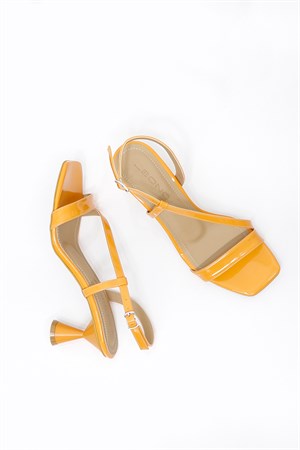 Orange rugan Topuklu Kadın Sandalet 856