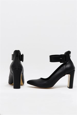 Siyah Kalın Topuklu Kadın Ayakkabı 519
