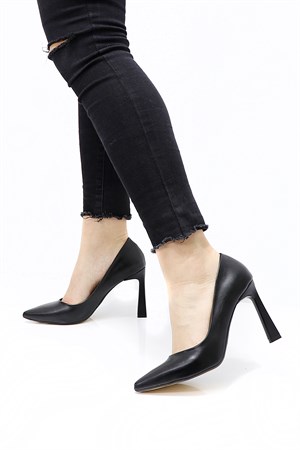 Siyah Yüksek Topuklu Stiletto Kadın Ayakkabı 970